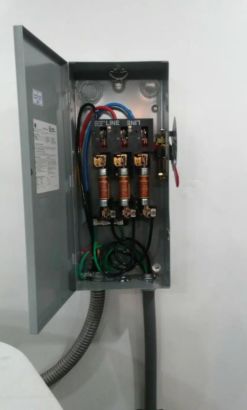 Three-phase disconnect switch installed for Electrical Wiring & Rewiring in Indiana